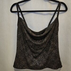 Vintage Tadashi Shoji Sparkley Cropped Tank Top